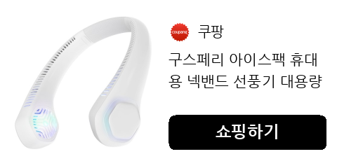 구스페리 아이스팩 휴대용 넥밴드 선풍기 대용량 배터리