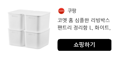 코멧 홈 심플한 리빙박스 팬트리 정리함 L, 화이트, 4개