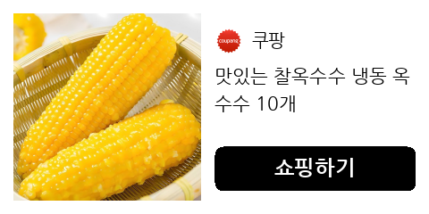 맛있는 찰옥수수 냉동 옥수수 10개
