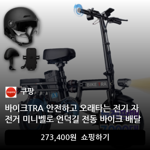바이크TRA 안전하고 오래타는 전기 자전거 미니벨로 언덕길 전동 바이크 배달 대행