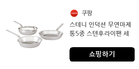 스테니 인덕션 무연마제 통5중 스텐후라이팬 세트 2개, 스텐팬 28cm   스텐웍 24cm, 1세트