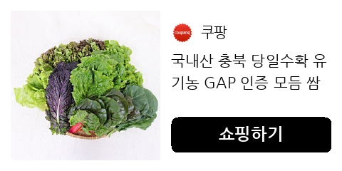 국내산 충북 당일수확 유기농 GAP 인증 모듬 쌈채소, 1세트, 1kg