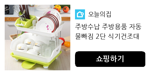 주방수납 주방용품 자동물빠짐 2단 식기건조대 그릇정리대